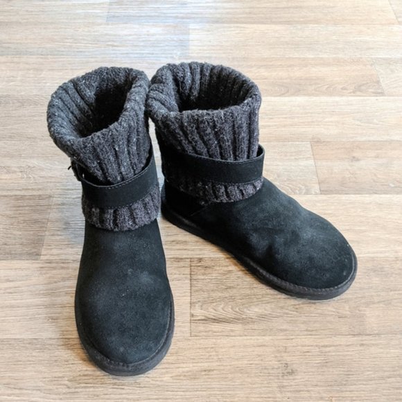 Ugg Cambridge Sweater Knit Black Buckle Boots Women Size 6 - Picture 6 of 7